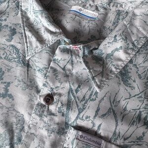 Columbia Men’s Light Gray Shirt fishing hiking outdoor breathable Size XL